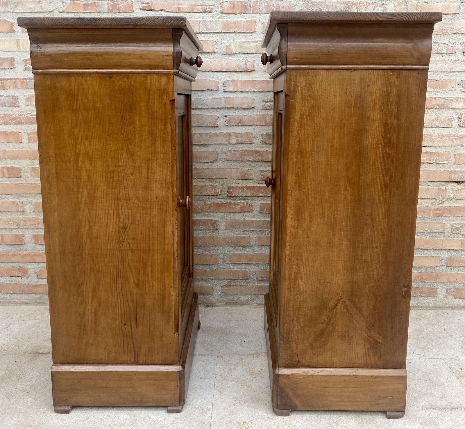 Early 20th Century French Provincial Walnut Nightstand photo vintage
