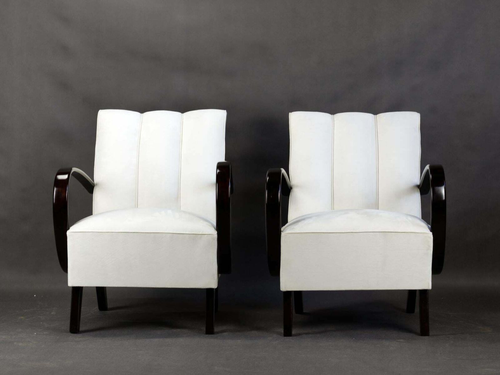 Pair Of Armchairs By Jindrich Halabala 1950s photo furniture