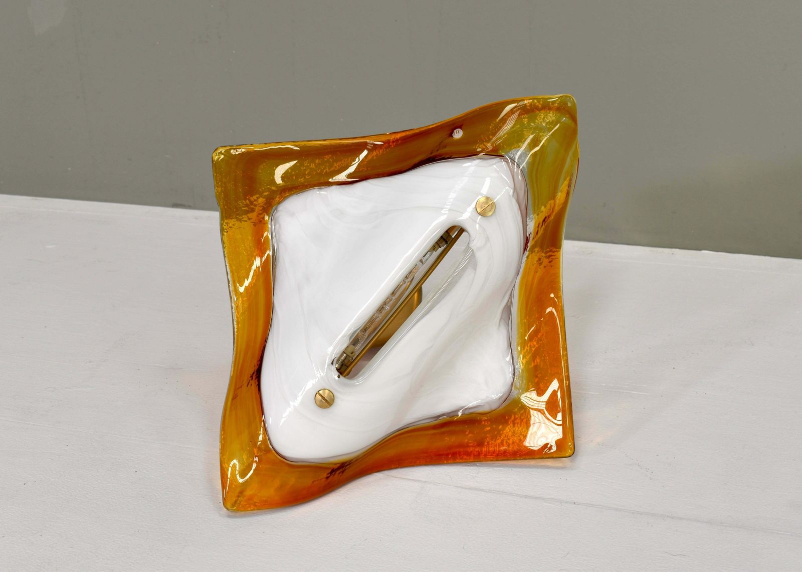 photo buy La Murrina ''Albatros'' Ceiling Lamp Murano Glass / Brass Details Italy Circa 1980