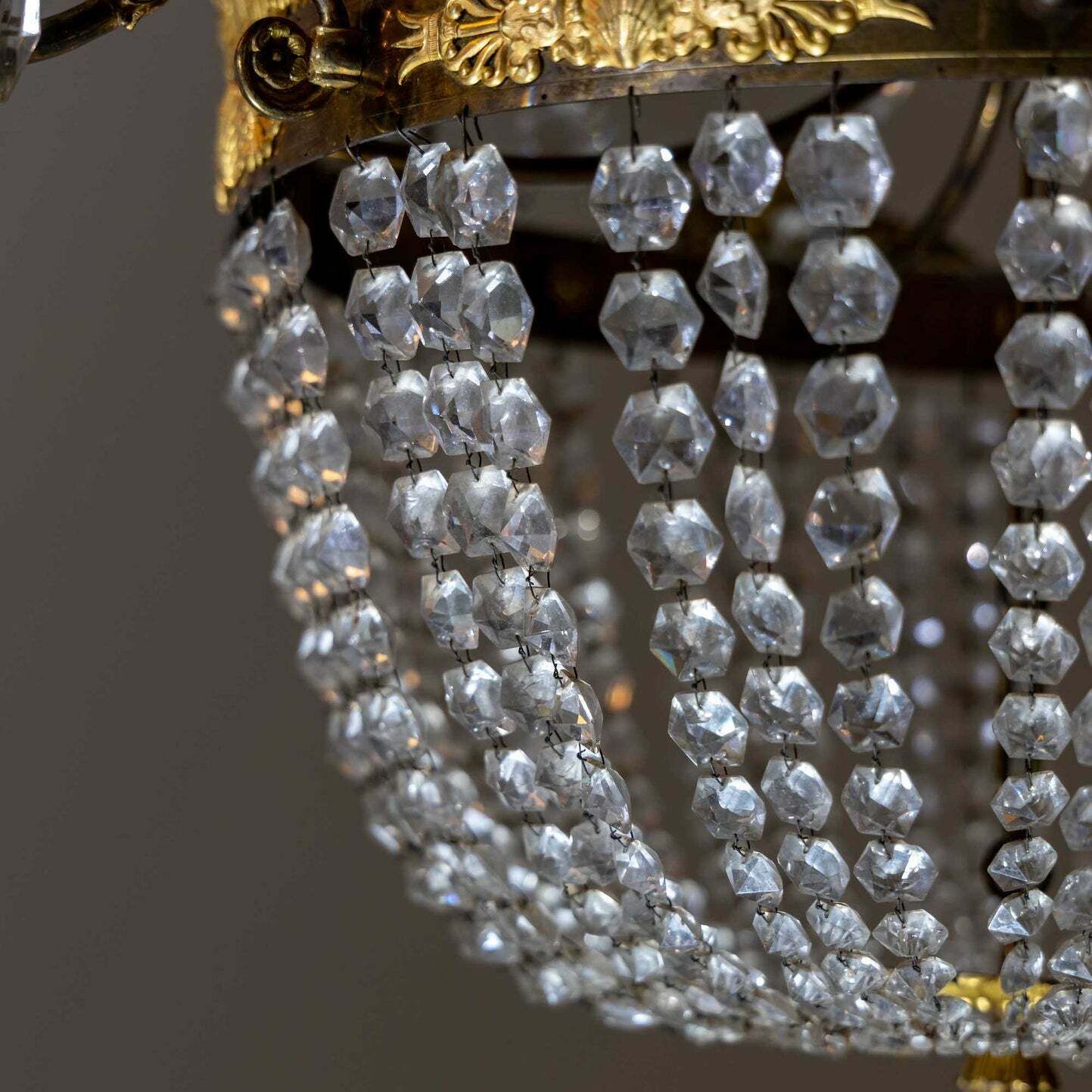 Chandelier With Crystals, France Circa 1830 photo Lighting