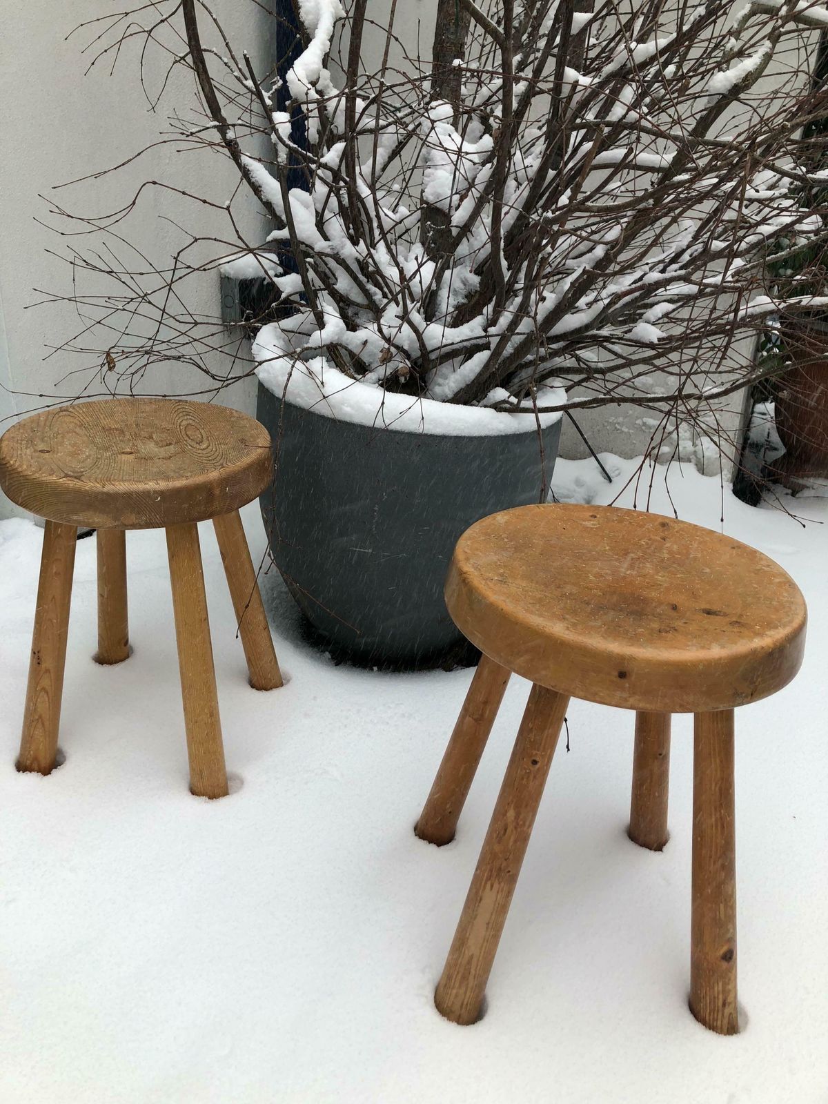 photo for sale Very Rare Set Of Charlotte Perriand 4 Legs Configuration Stools