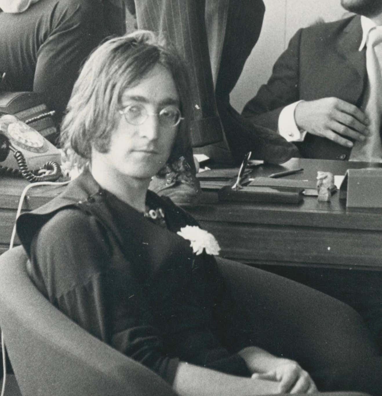 The Beatles, Office, Black And White Photograph, 10" X 8". Circa 1970 photo for sale