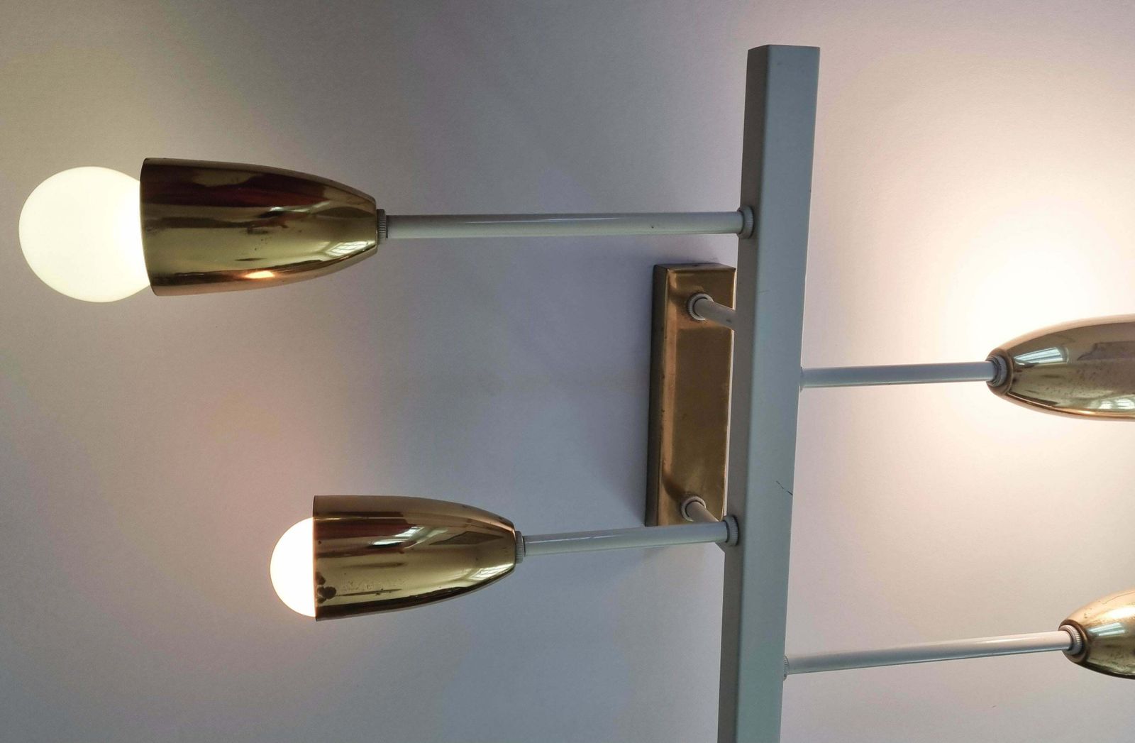 photo vintage Pair Of Midcentury Wall Or Ceiling Lamps, Flush Mounts, Stilnovo Style, 1960s