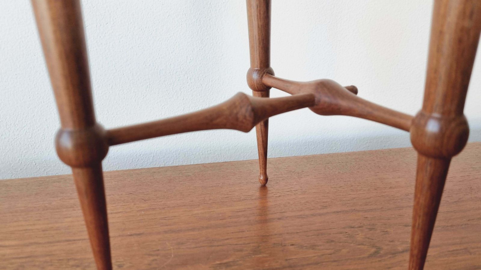 Midcentury Teak And Brass Rare Table Candle Holder / Stick, Denmark, 1960s photo vinterior
