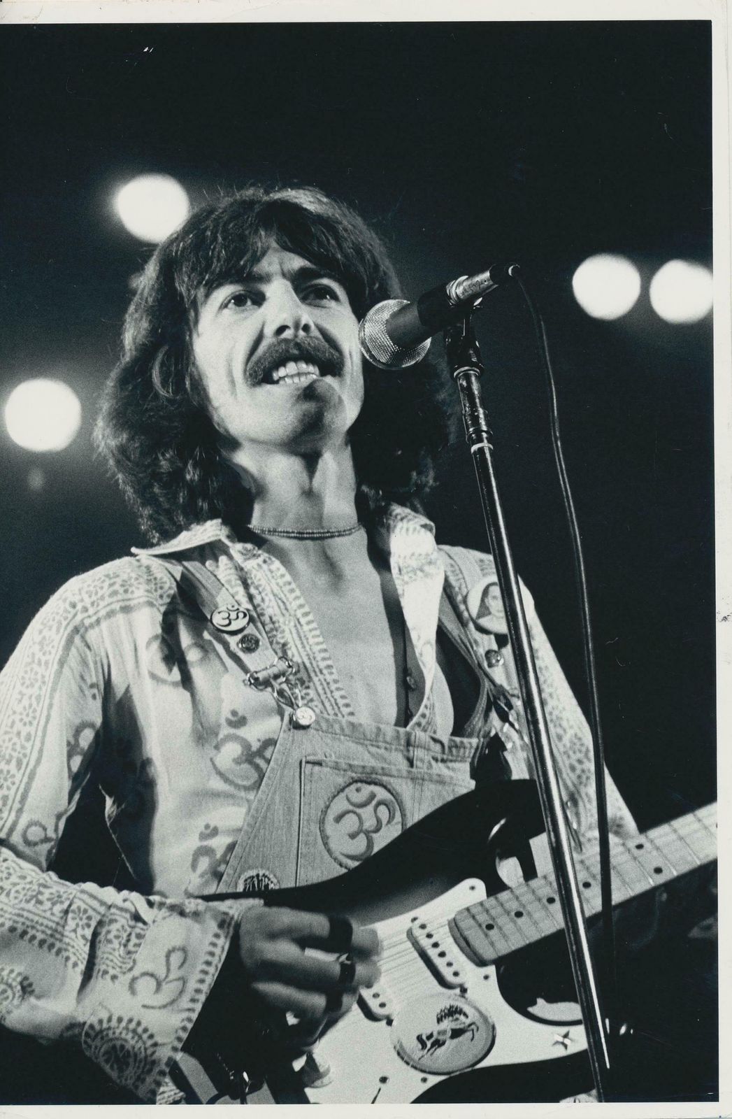 Geroge Harrison On Stage Black And White Photography Ca 1970