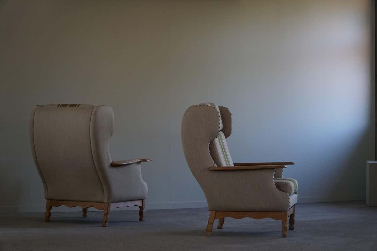 Pair Of Danish Modern Highback Lounge Chairs In Style Of Henning Kjærnulf, 1960s photo 4341.0