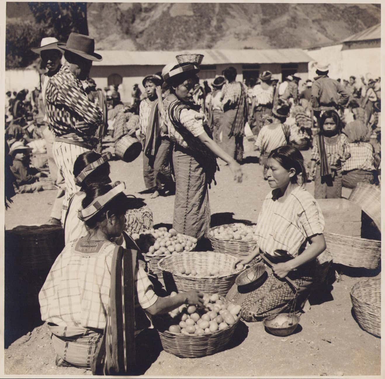 Guatemala, Market, Black And White Photograph, Circa 1960s