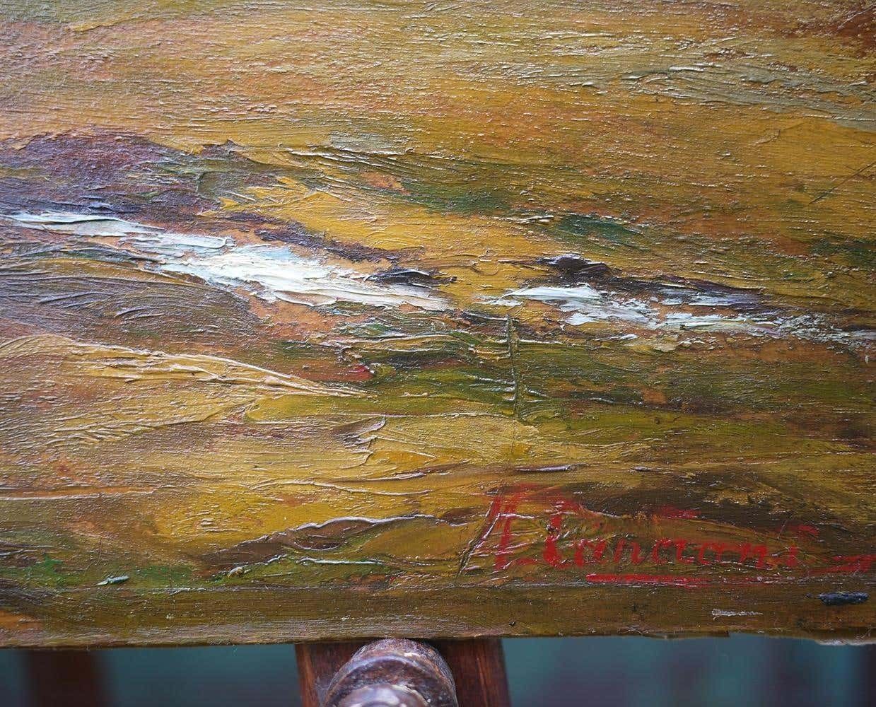 Oil Painting, Dolomites, "Monte Tuglia", Marcelliano Canciani, 1910s photo vinterior