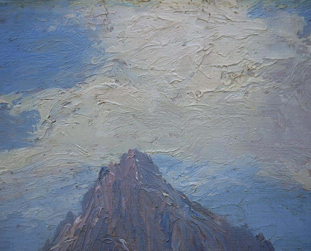 650.0 Oil Painting, Dolomites, "Monte Tuglia", Marcelliano Canciani, 1910s photo