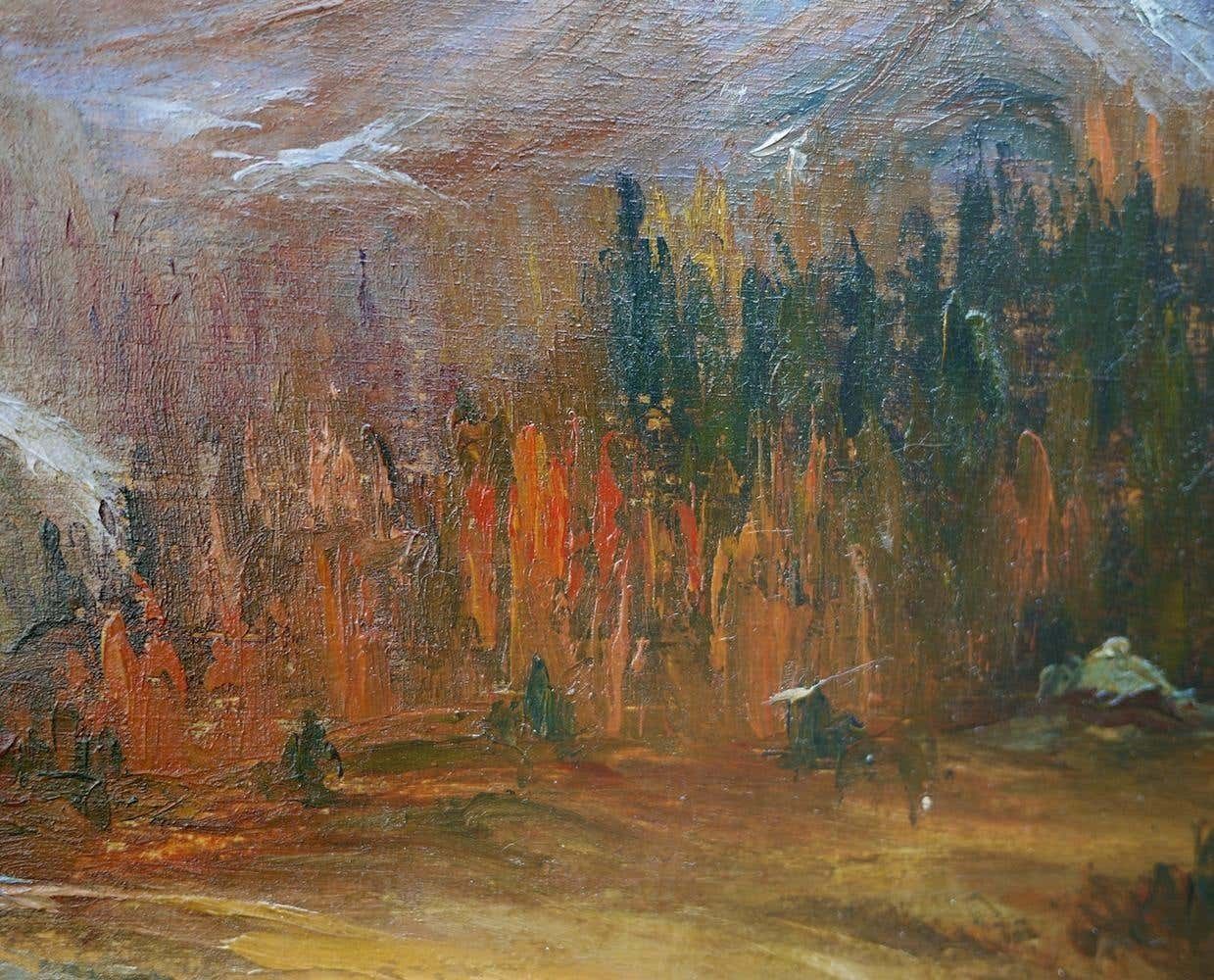 photo buy Oil Painting, Dolomites, "Monte Tuglia", Marcelliano Canciani, 1910s