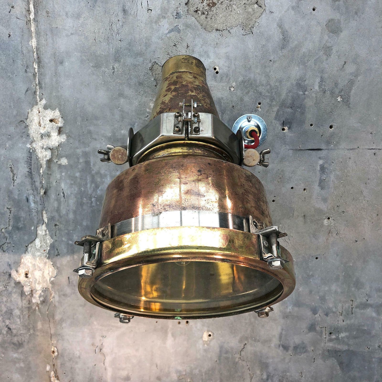 1960s Japanese Spun Brass And Aluminum Architectural Wall Washer Uplighter photo furniture