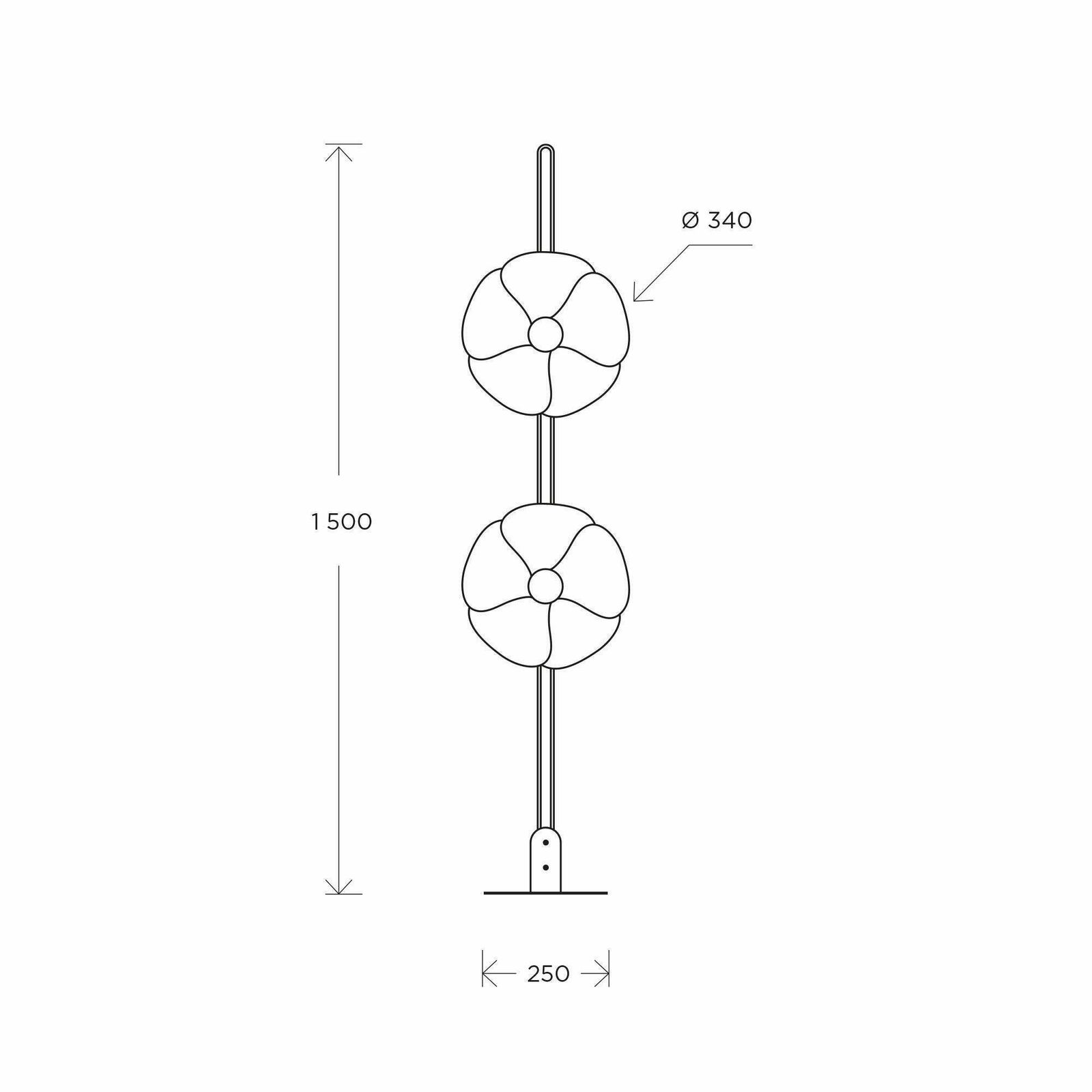 Olivier Mourgue 1968 Standing Lamp 'Double Flower' Delivery 7 Days. photo Lighting