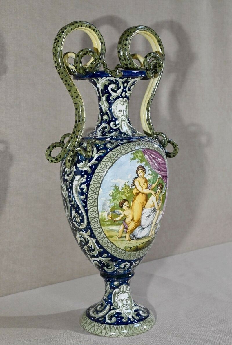 Important Earthenware Vase, Renaissance Style   2nd Part Of The 19th Century photo for sale