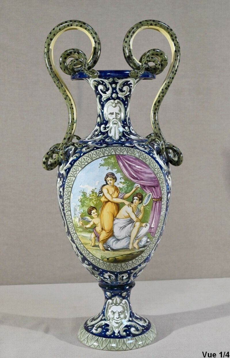 Important Earthenware Vase, Renaissance Style   2nd Part Of The 19th Century photo vinterior