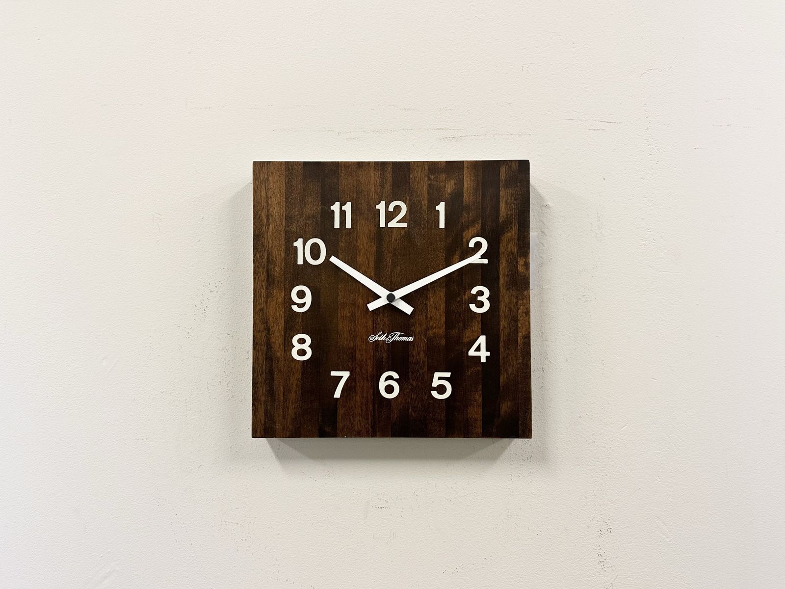 Vintage Brown Wooden Wall Clock From Seth Thomas, 1980s photo buy