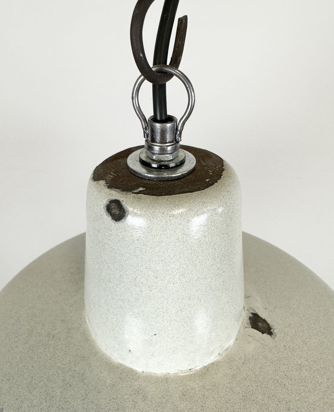 Industrial White Enamel Factory Pendant Lamp From Zaos, 1960s, 2x photo buy