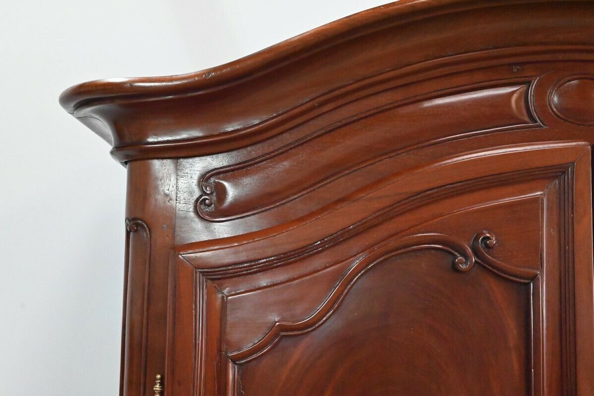 Exceptional Scriban Chest Of Drawers From Port Nantais In Mahogany – 1750 photo vintage