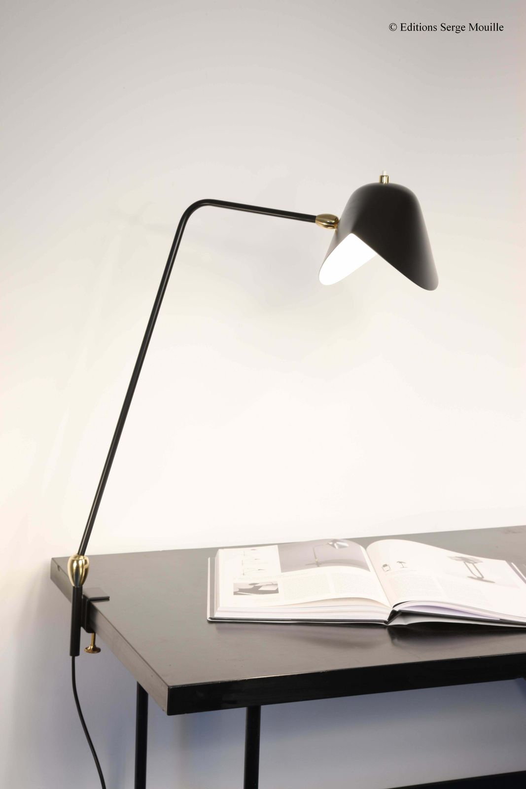 Serge Mouille Clamp Desk Lamp With Double Rotule photo for sale