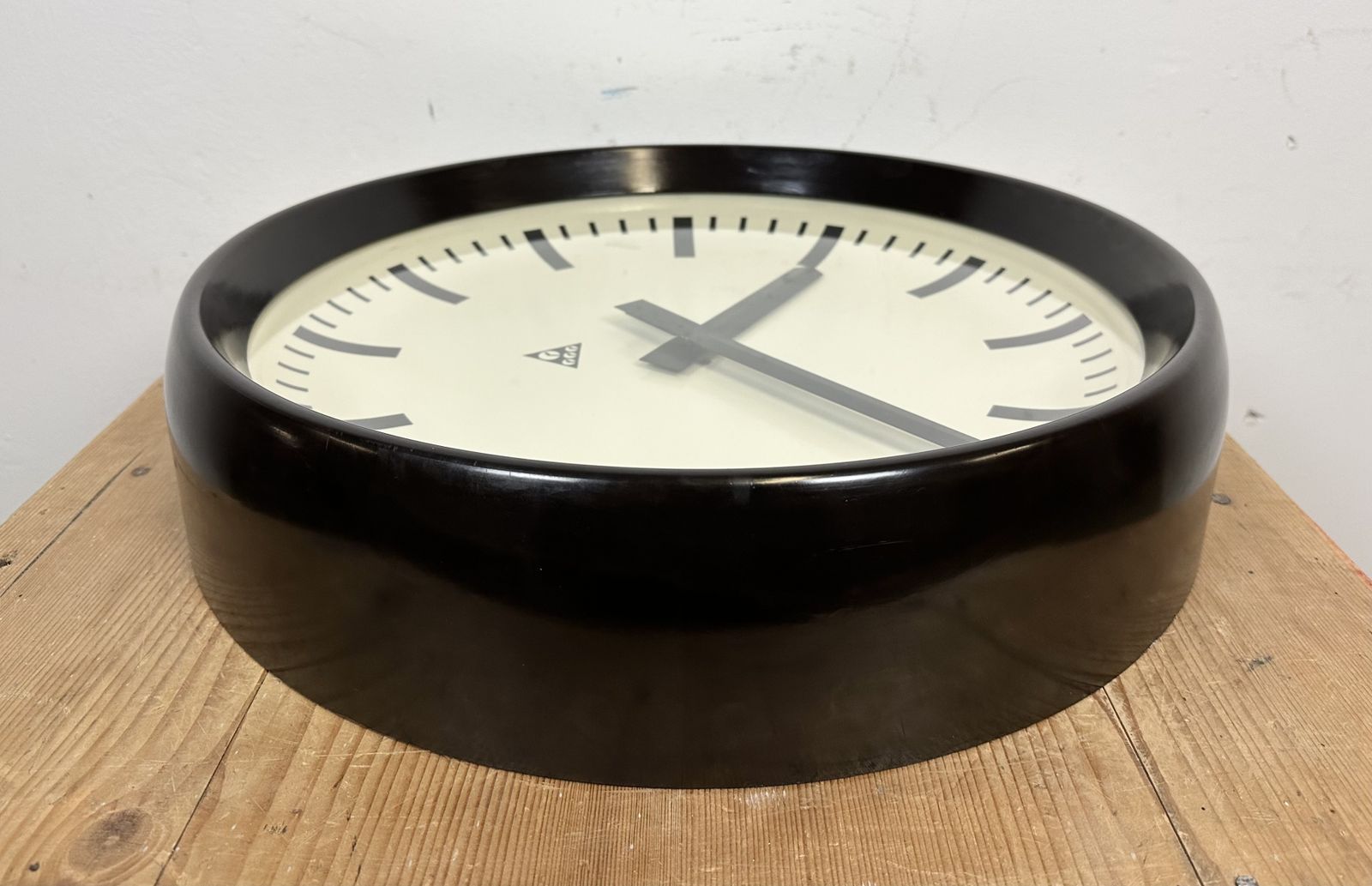Large Industrial Bakelite Factory Wall Clock From Pragotron, 1960s photo furniture
