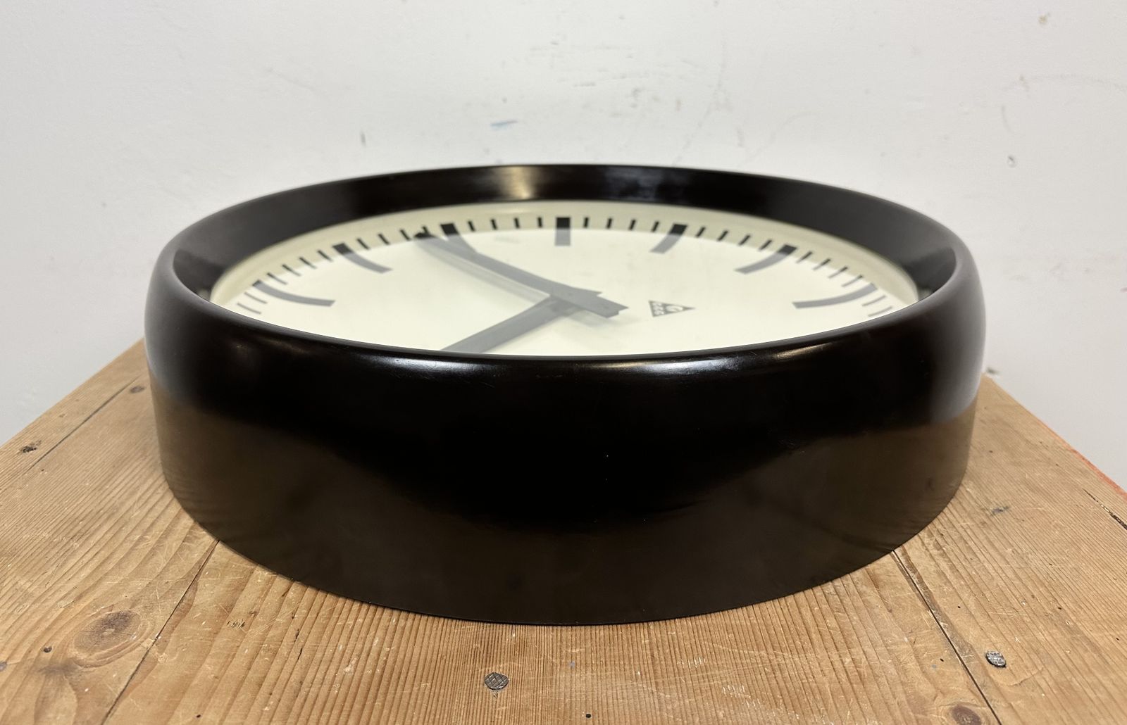 Large Industrial Bakelite Factory Wall Clock From Pragotron, 1960s photo for sale