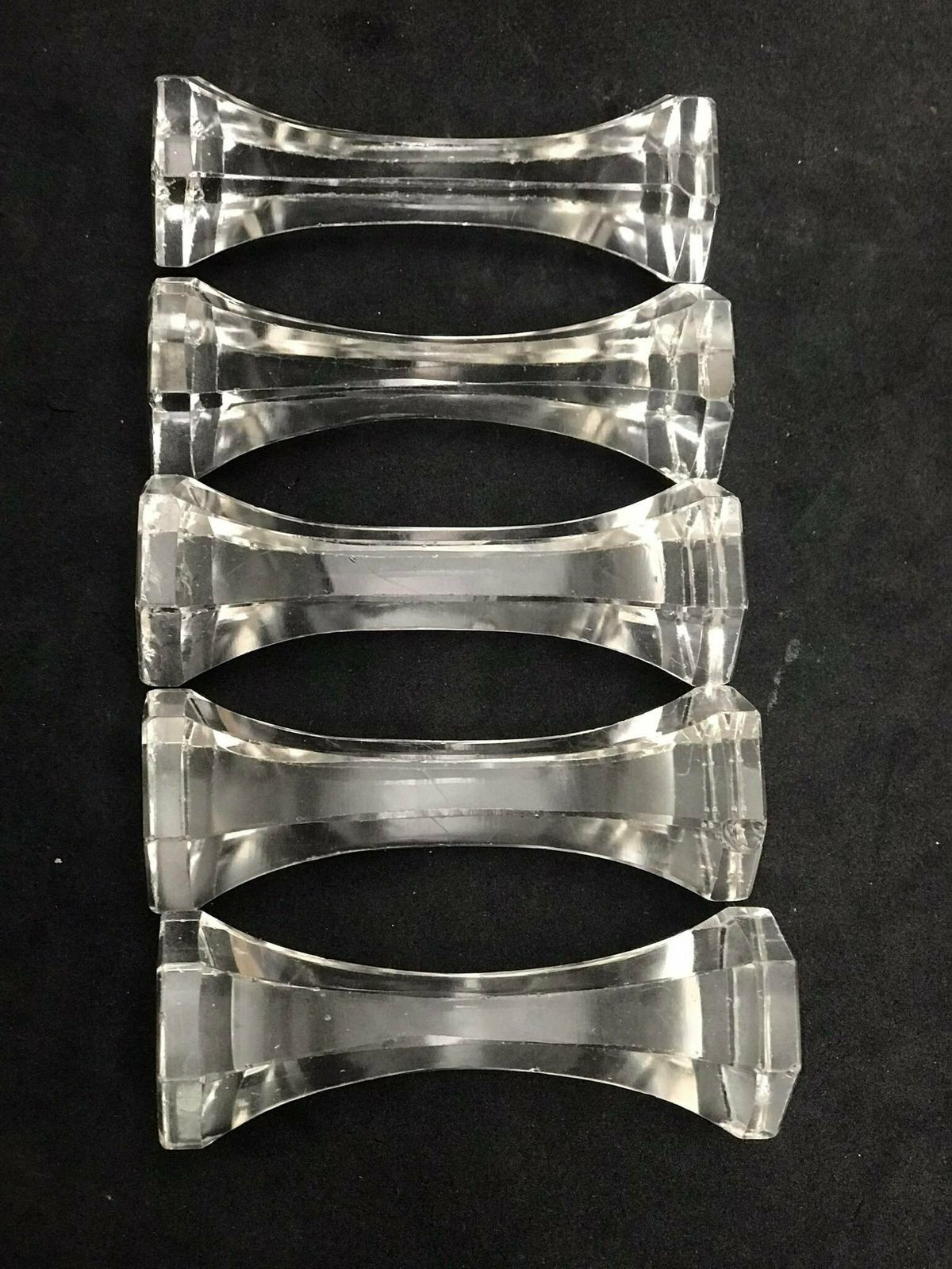 Crystal Knife Rest Set Of 5 Gift For Hostess Old Glass Crystal, Transparent Glass, Knife Set, Retro Table, Knife Holders photo buy