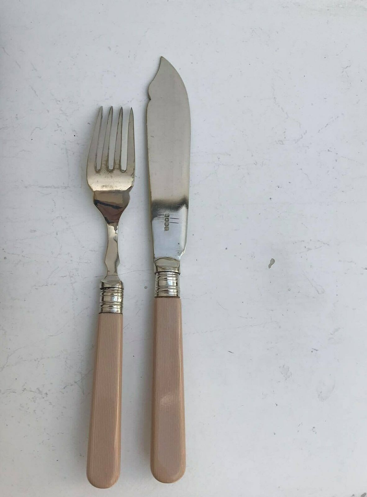 Seafood Fish Flatware Forks 12 Boxed Seafood Cutlery Silver Plated Bands, Stainless Steel And Ivorine Table Holiday Dinner Wedding Gift photo 166.0