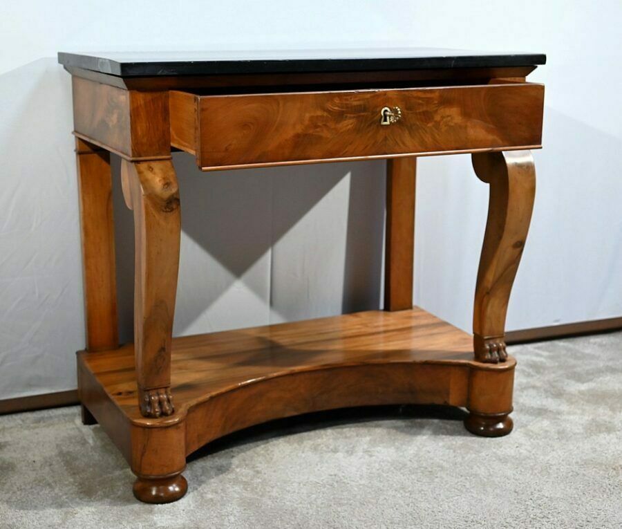 Small Walnut Property Console Restoration Period  Early 19th Century photo Furniture