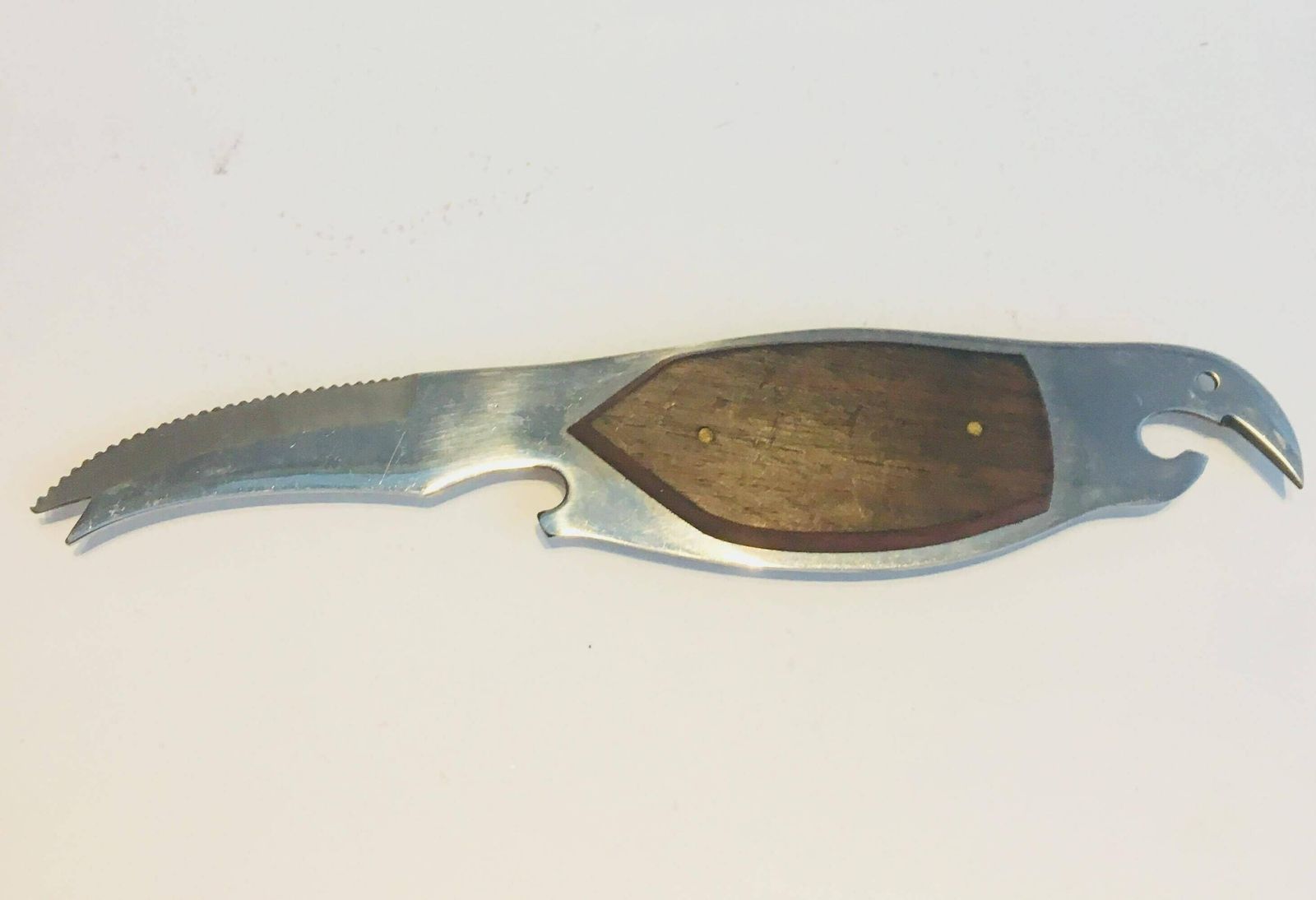 Vintage Bottle Opener Set, Parrot Bottle Opener Bar Knife Mid Century Modern, 1960s, Barware Accessories Danish , Bar Tool photo for sale