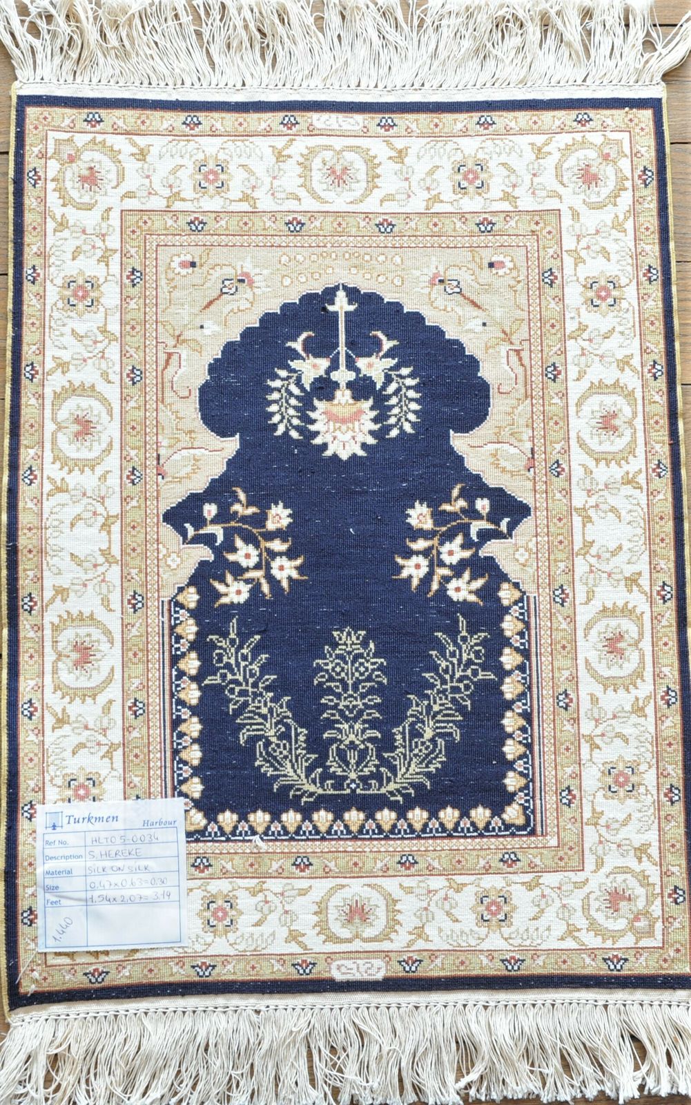 photo for sale Fine Small Turkish Hereke Style Silk Rug