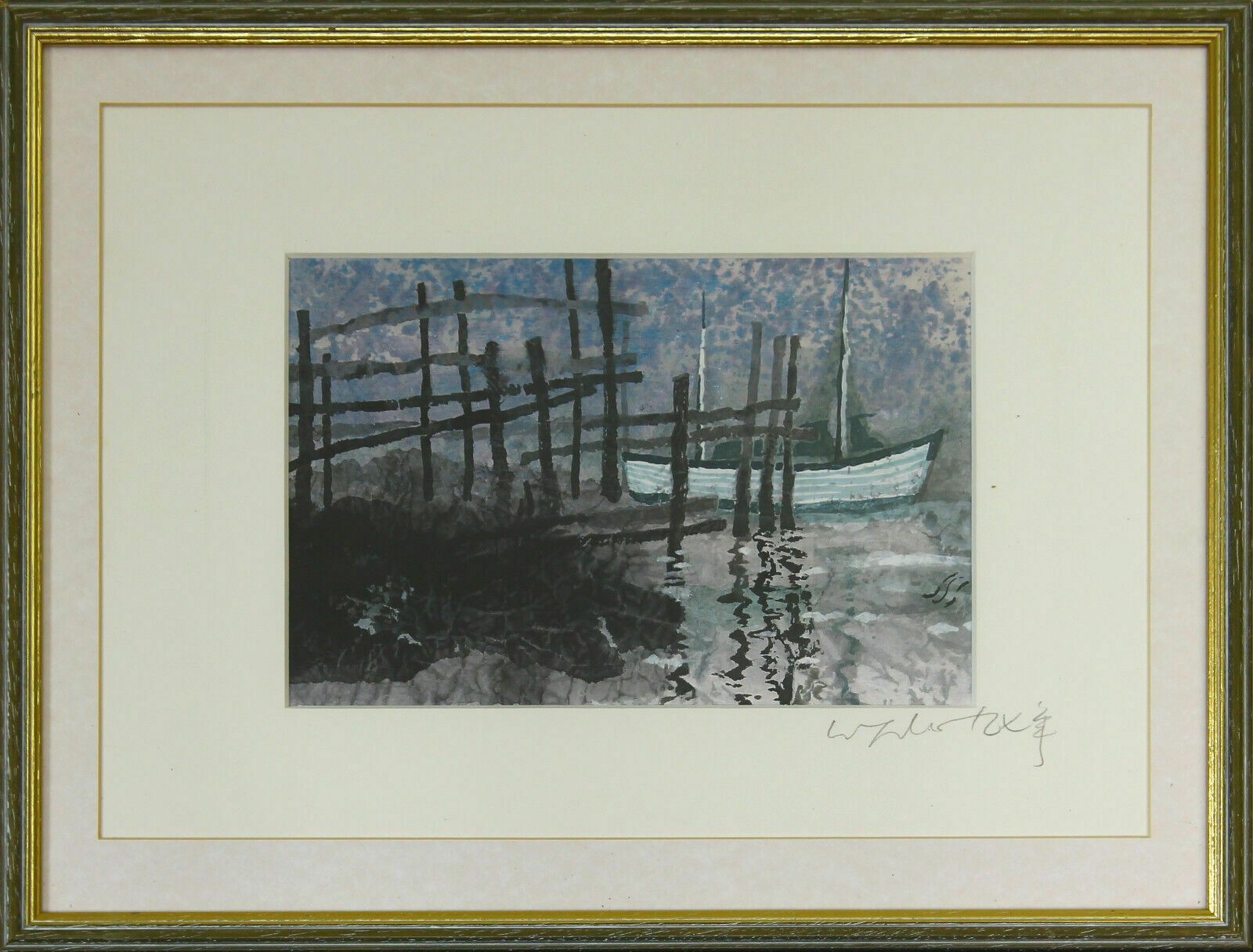 Traditional Chinese Ink And Watercolour On Paper By Wang Jianan