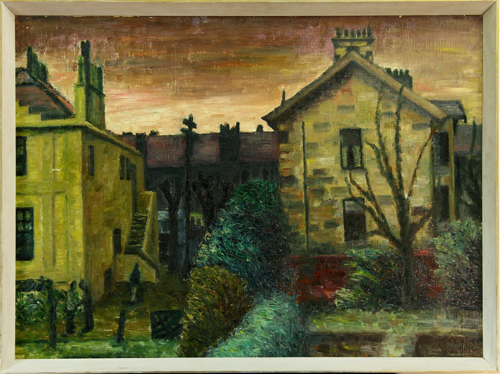 Oil Painting By Malcolm Mccoig. Street View In Glasgow