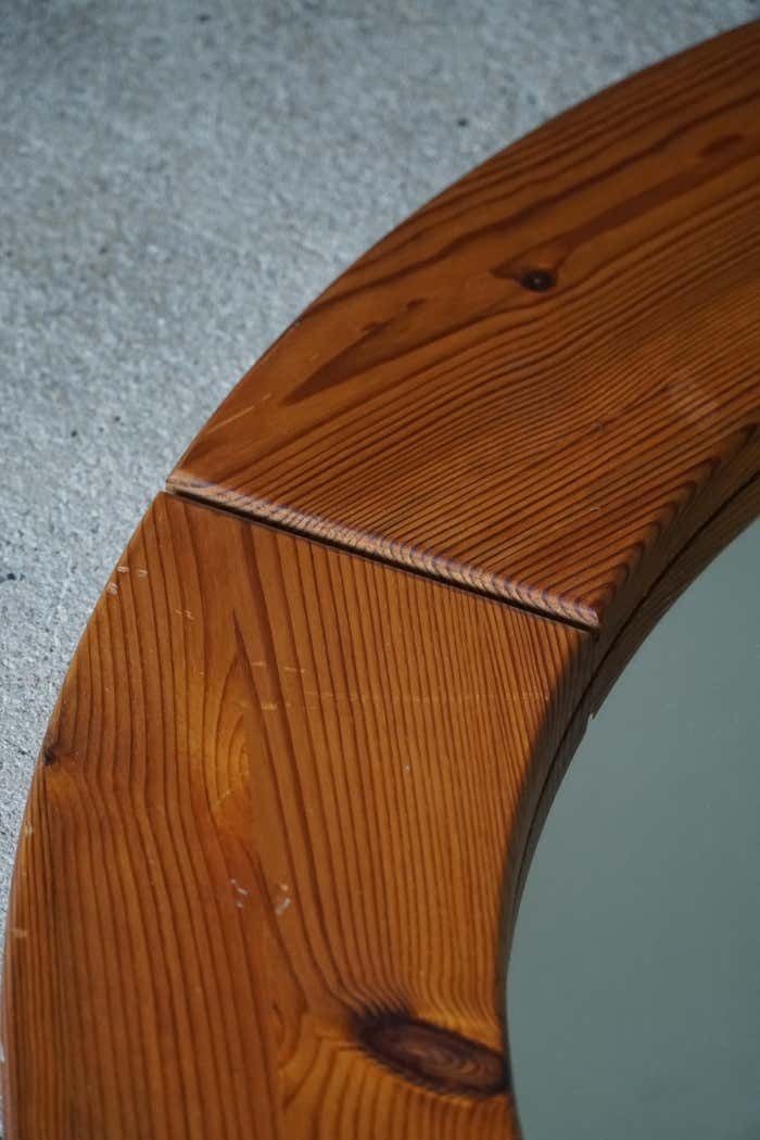 Wall Mirror In Solid Pine By Glasmäster Markaryd, Sweden, 1960s photo Home Decor