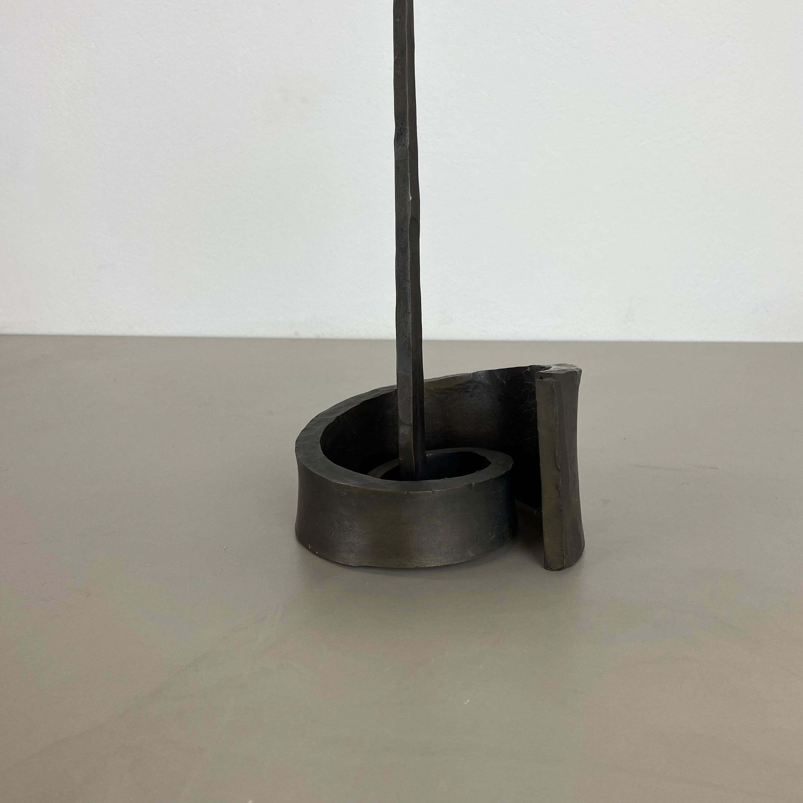 Large 42cm 3.9kg Brutalist Bronze Candleholder By Manfred Bergmeister, 1970s photo for sale