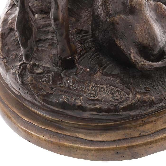 After Jules Moigniez (1835 1894), Bronze Figure Of A Bull, Cow & Calf Home Décor photo vinterior