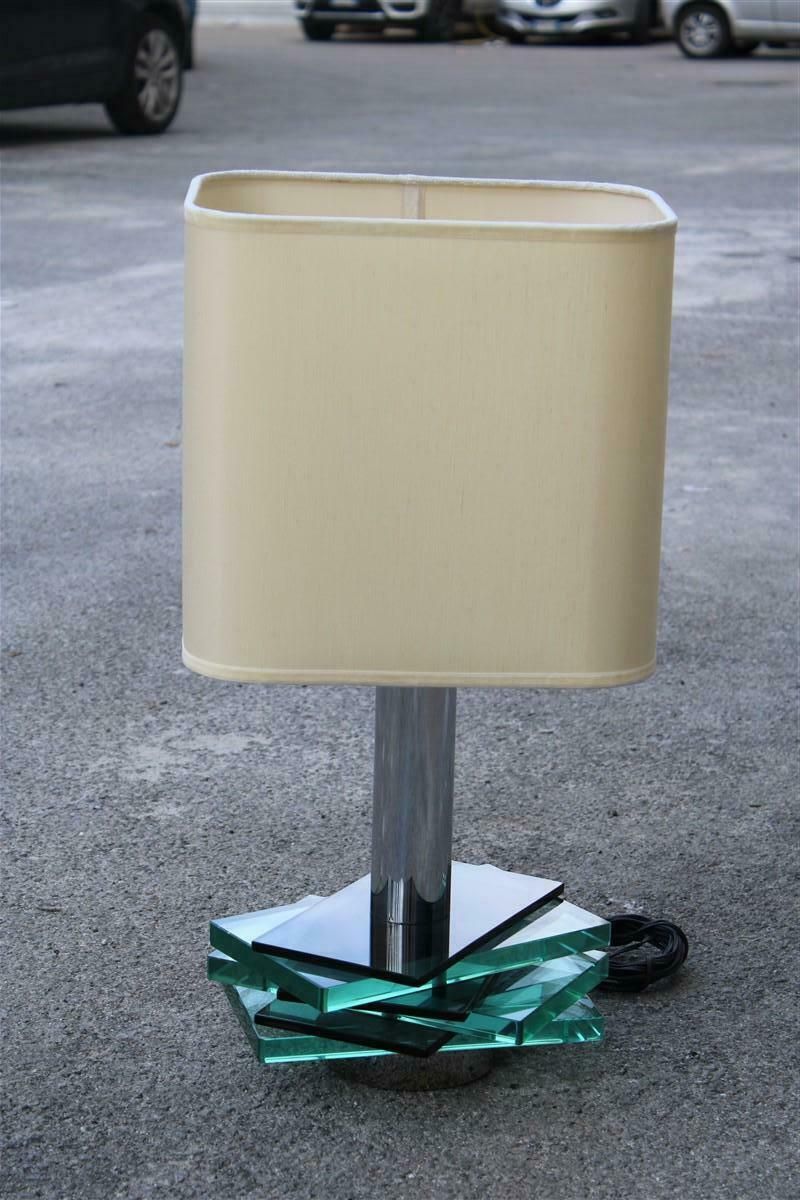 Gallotti & Radice Italian Design Table Lamp Crystall Metal Chrome 1970 Pop Art photo buy