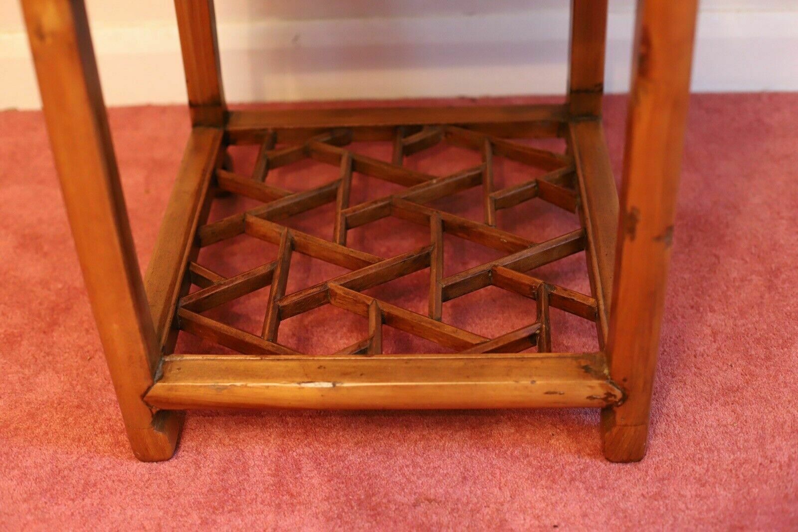 Two Beautiful Chinese Softwood Lamp Tables photo vintage