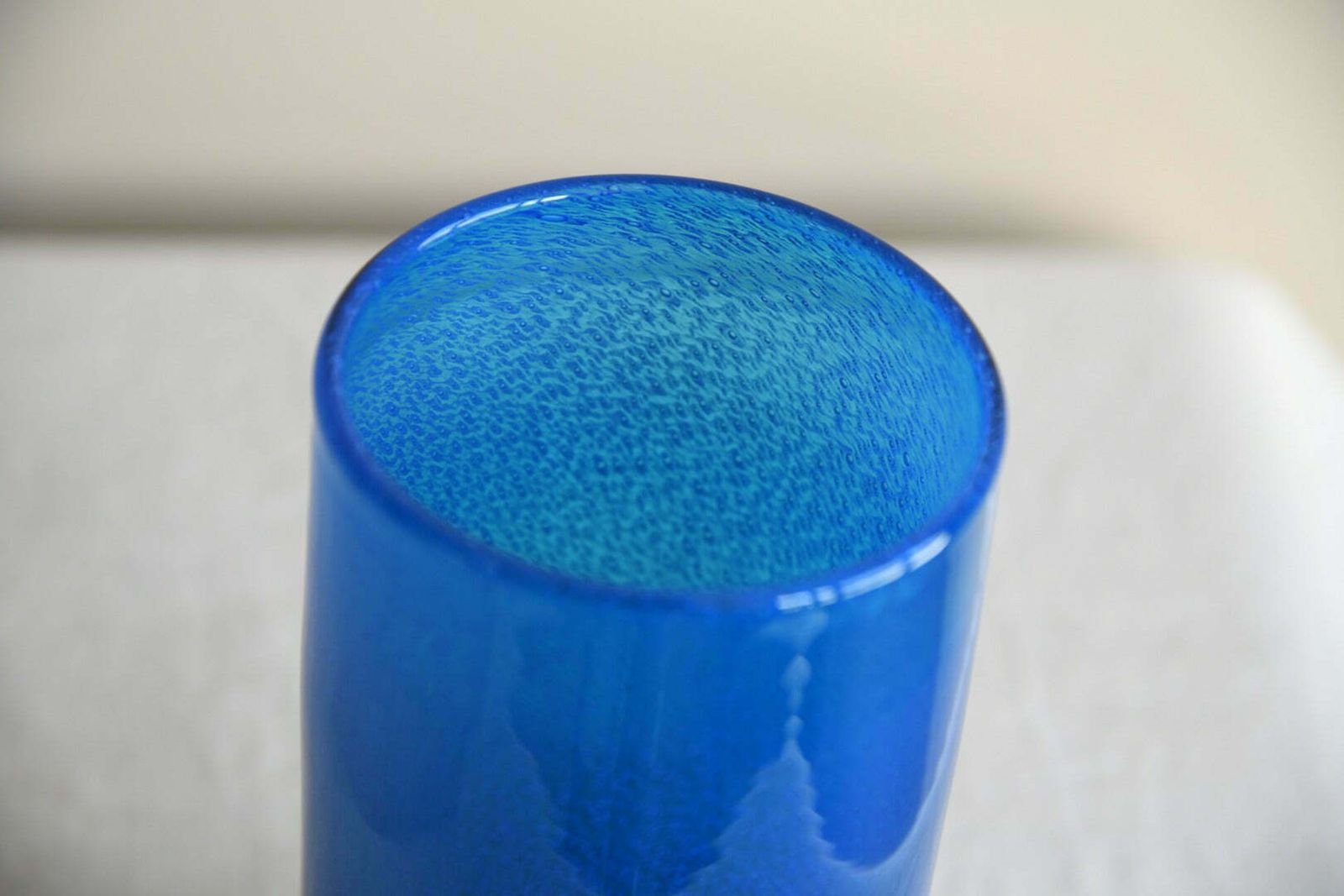 John Orwar Lake Ekenas Sweden Blue & Green Cylinder Glass Vase photo vinterior