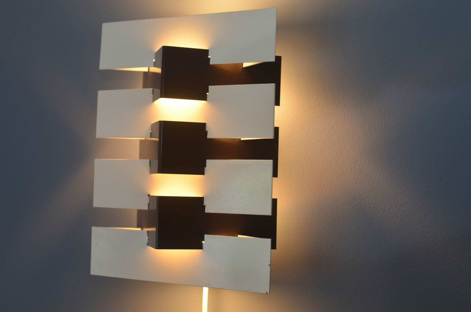 photo for sale Dutch Geometric Wall Lamp By J.J.M. Hoogervorst For Anvia Almelo, 1960s