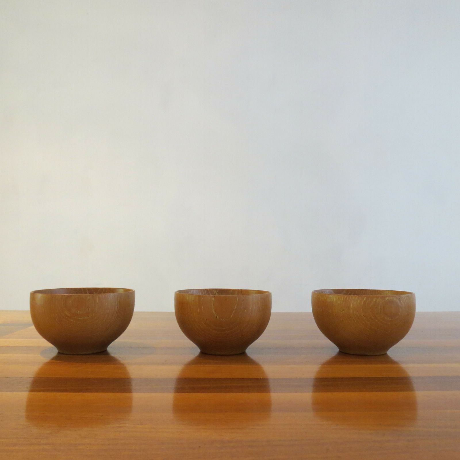 Set Of 3 Hand Produced 1970s Wooden Ash Bowls photo Home Decor