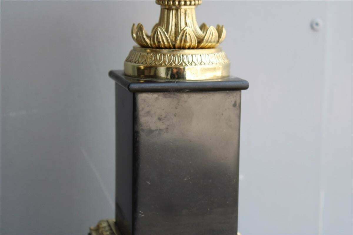Pair Of Vases In Black Marble And Parts In Polished Brass Napoleon III France photo Home Decor