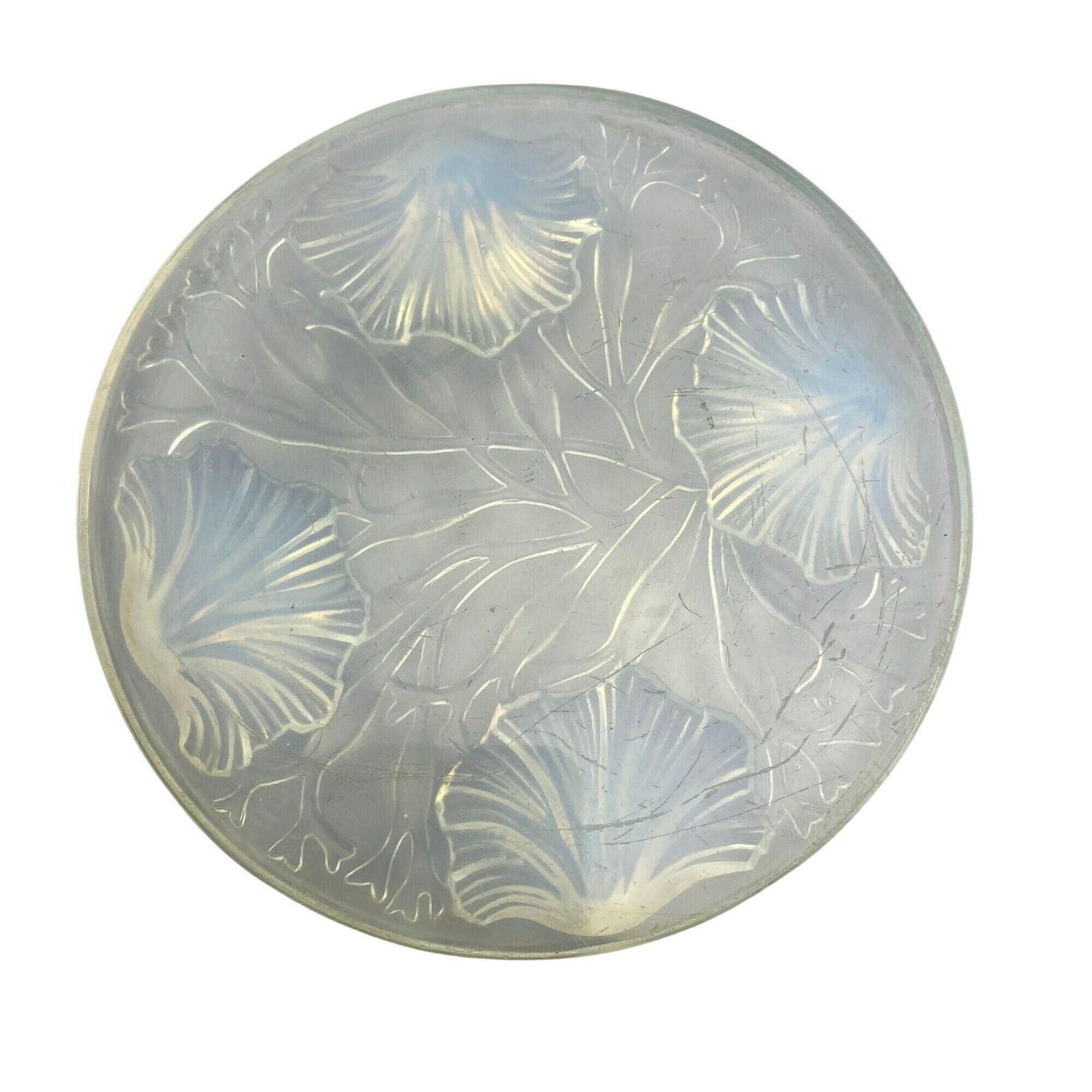 Antique French Art Deco Verlys Opalescent Bottle Coaster   Shells