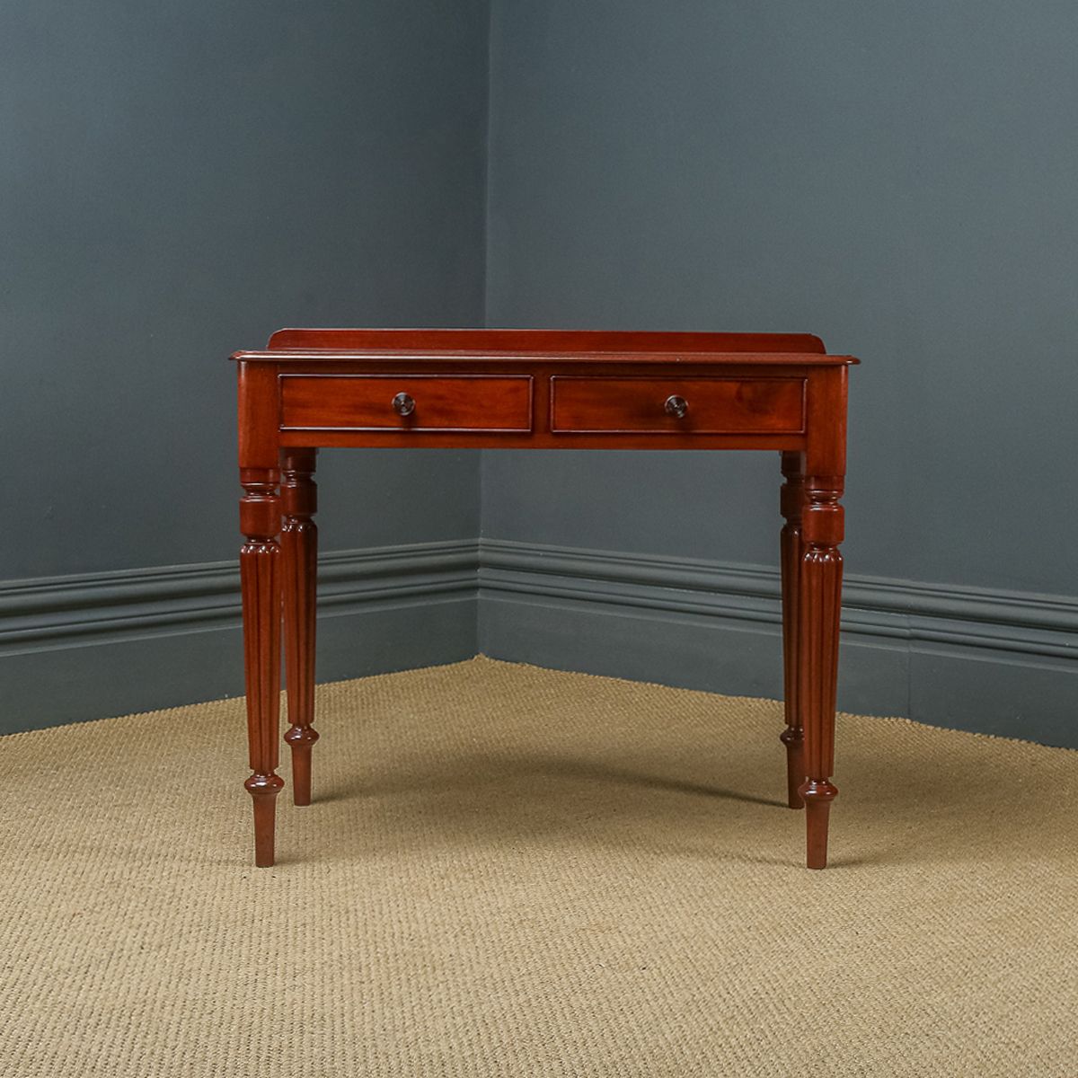 English Victorian Mahogany  Occasional Table With Drawers (Circa 1840) photo for sale