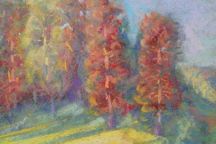 Eduards Metuzals Autumn Road. Paper, Pastel photo furniture
