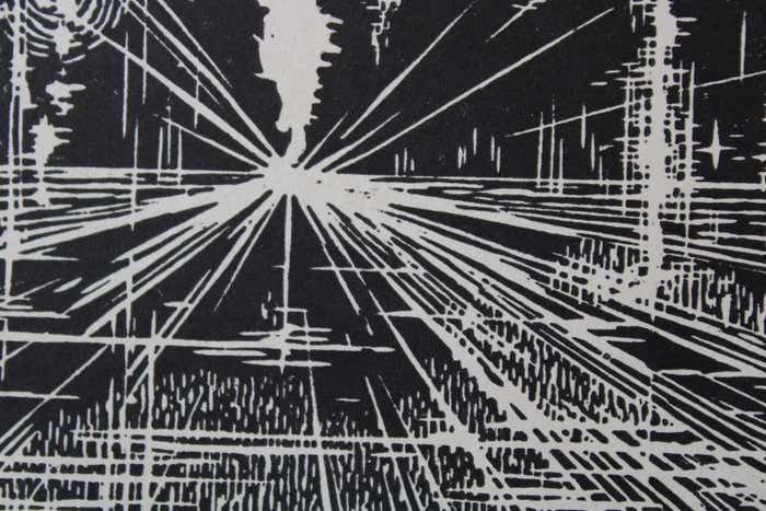 Nikolai Uvarov Anozotropic Motorway 1980s, Paper, Linocut, photo furniture