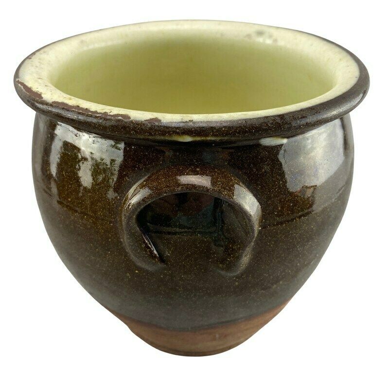 Vintage French Slip Glazed Terracotta Confit Pot   Kitchenalia photo furniture