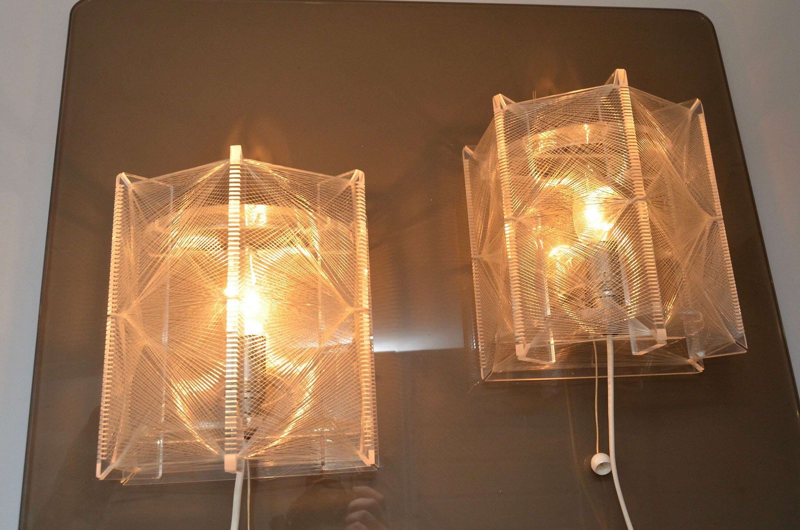 Pair Of Vintage Ultra Rare Wall Lamps By Paul Secon For Sompex Germany, 1970s photo buy