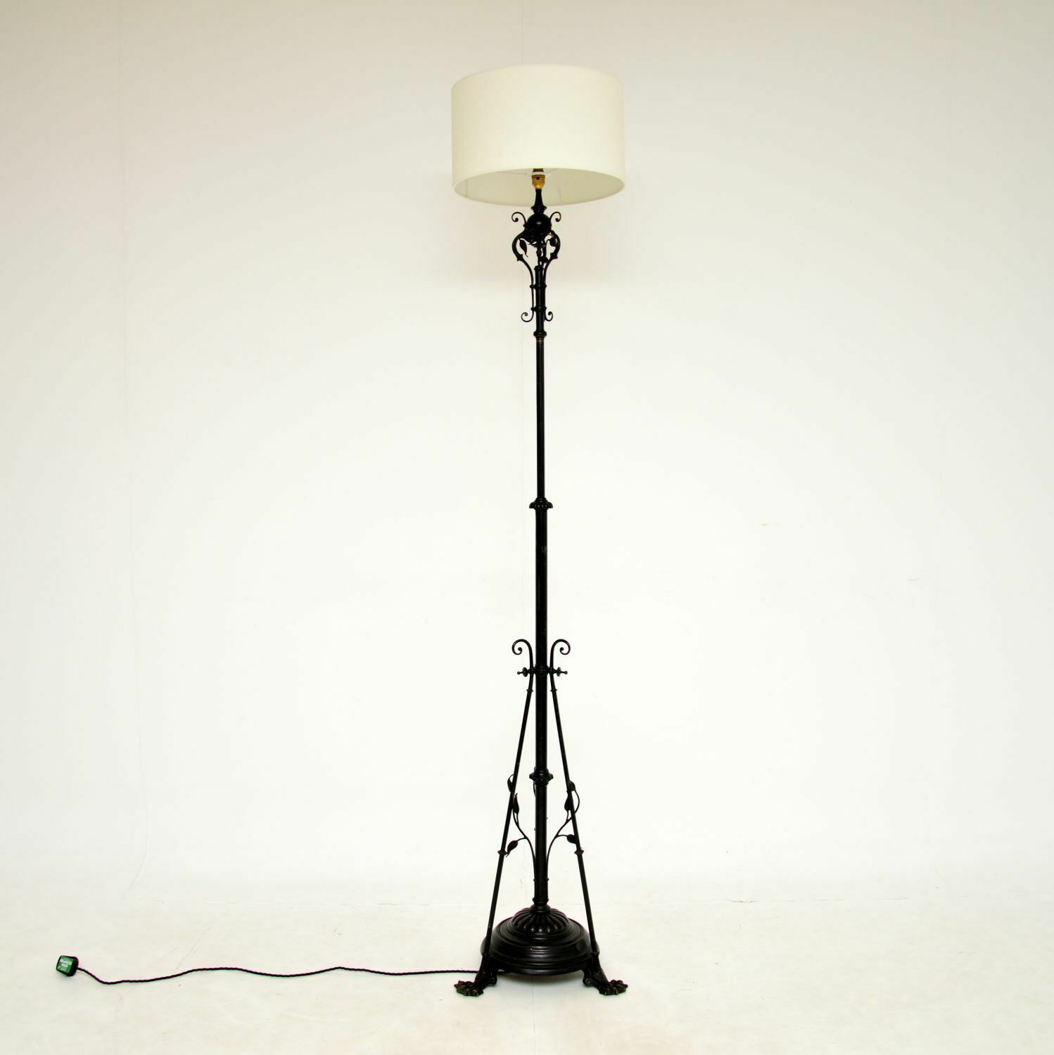Antique Edwardian Art Nouveau Iron Floor Lamp photo furniture