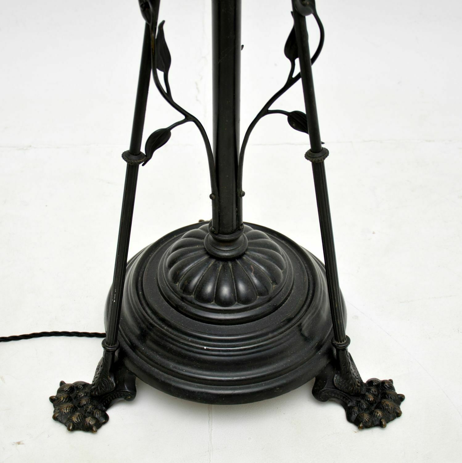 Antique Edwardian Art Nouveau Iron Floor Lamp photo for sale