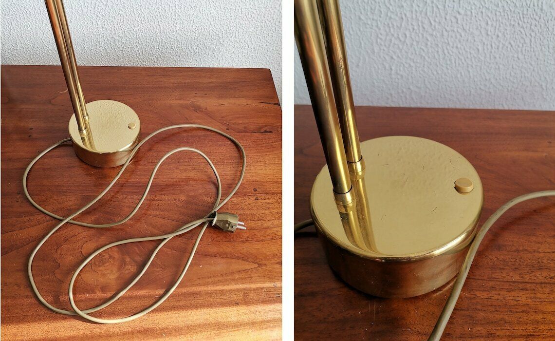 Vintage Brass Desk Lamp / Hustadt Leuchten / Minimal Design / 70s 80s Germany / Adjustable Office Desk Lamp / Space Age Lamp photo buy