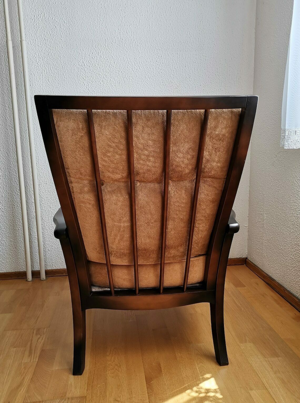Vintage Regency Style Armchair / 80s Yugoslavia / Upholstered Wicker Armchair / Mid Century Design photo Furniture
